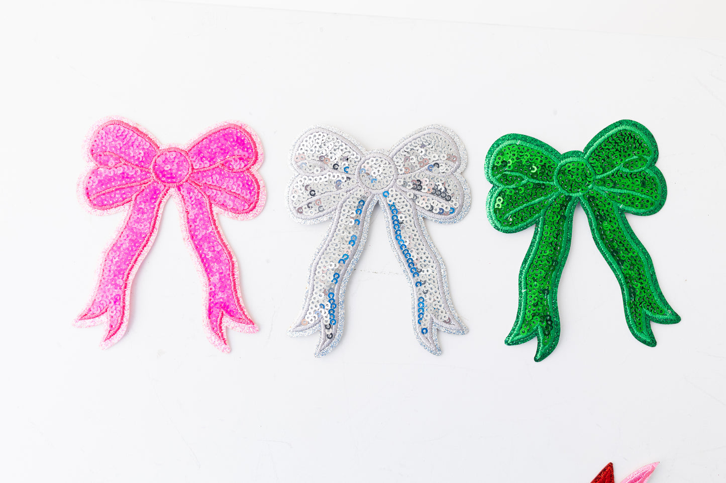 SEQUIN BOW SILVER SMALL