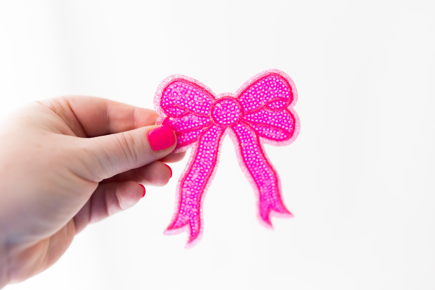 SEQUIN BOW PINK SMALL
