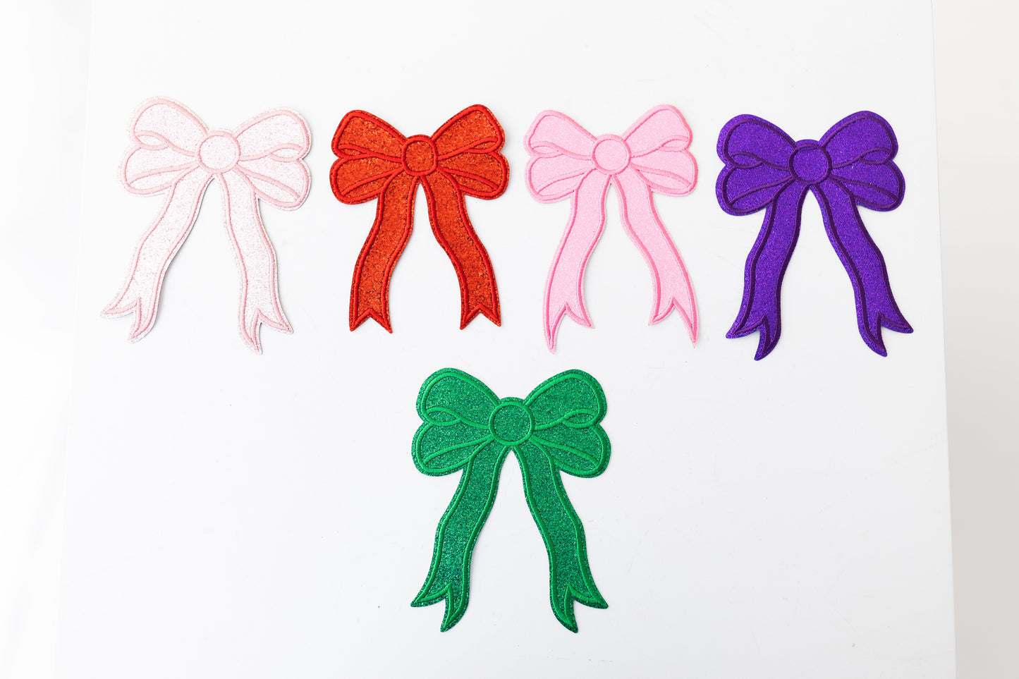 GLITTER BOW LIGHT PINK SMALL