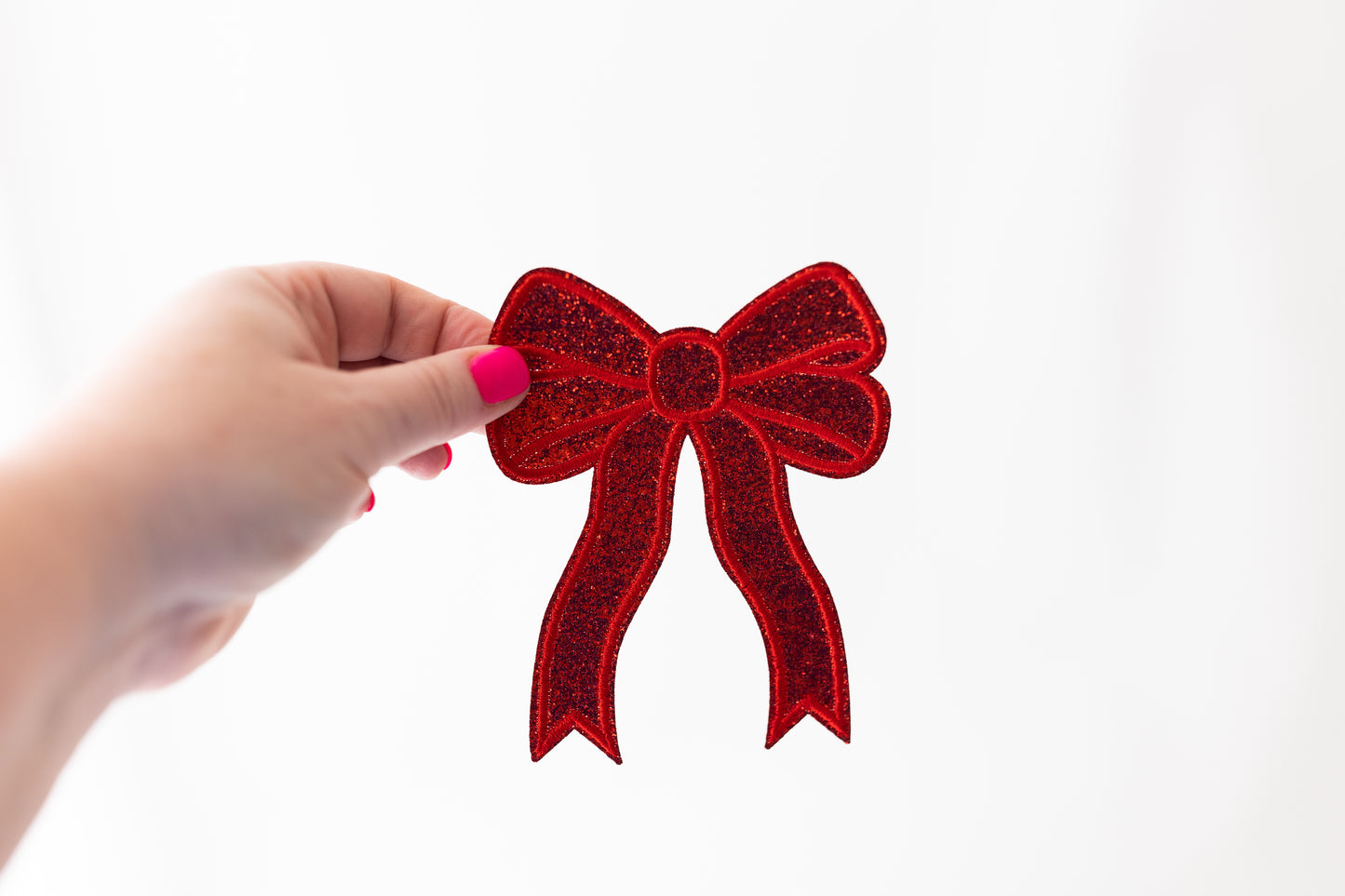 GLITTER BOW RED SMALL