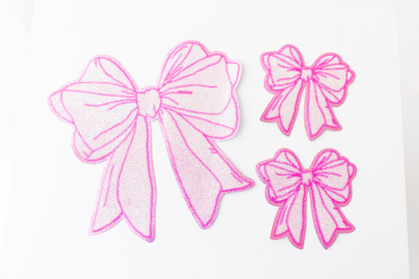 PINK SEQUIN BOW SMALL