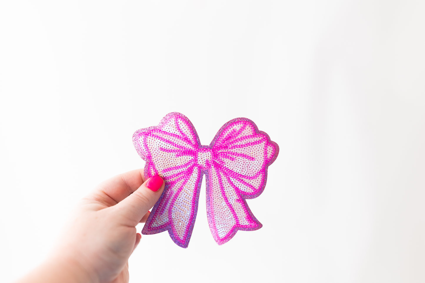 PINK SEQUIN BOW SMALL